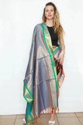 Lavender Meadow Brocade Silk Stole