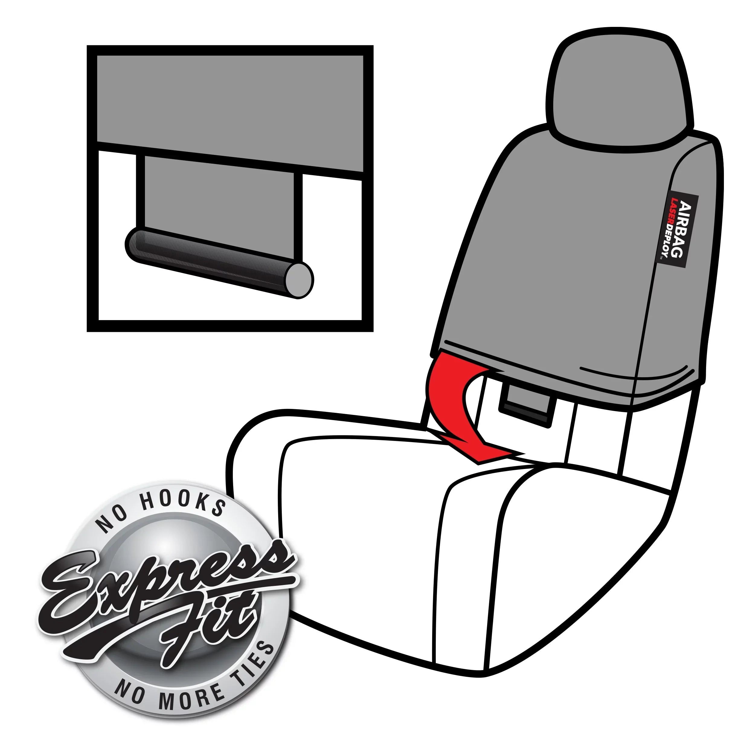 Genuine Dickies 2 Piece Durazone Car Seat Covers, Black