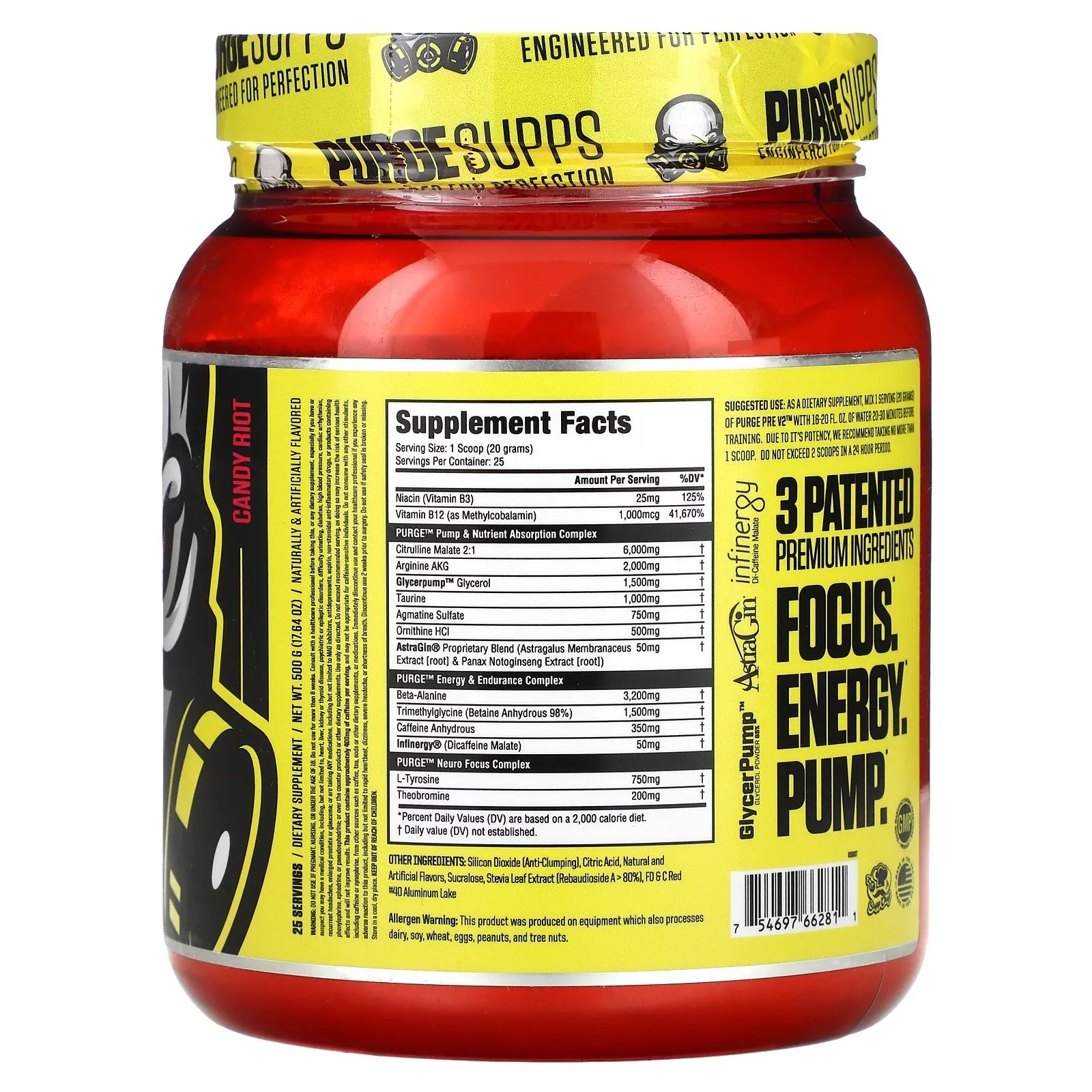 Purge Sports Pre  Pre-Workout Supplement 25srv