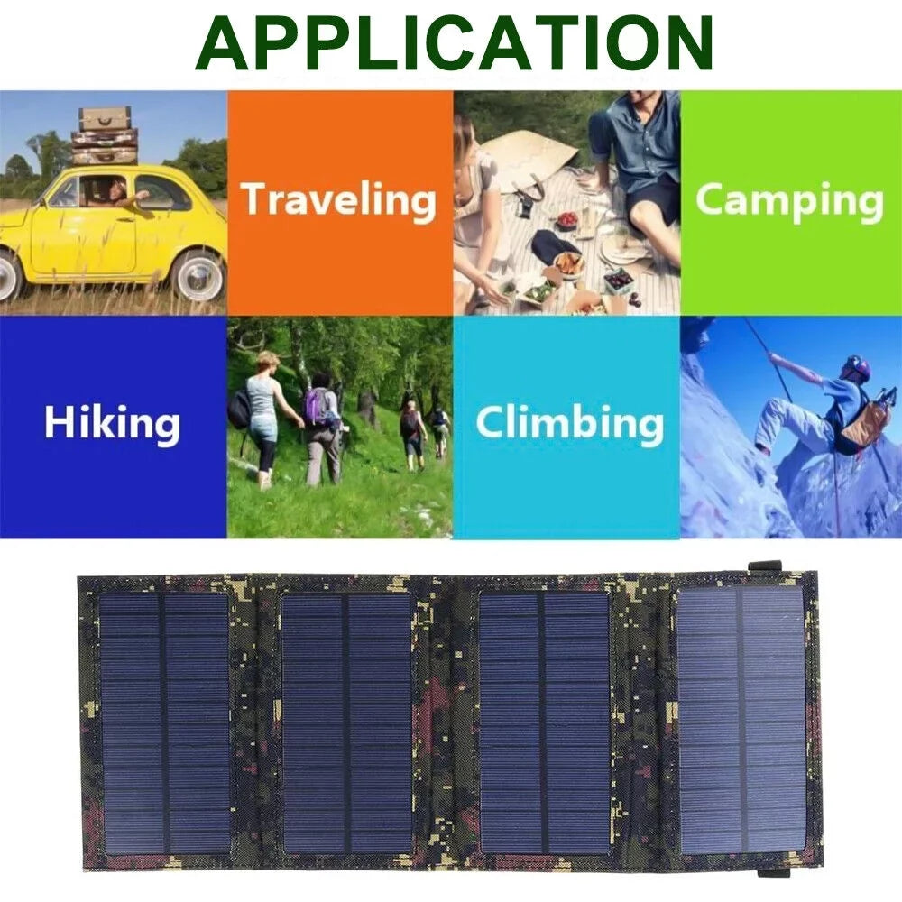 Jahy2Tech Foldable Outdoor 80W  Solar Panel Portable Phone Charger Camping Hiking Rechargeable Battery High Quality