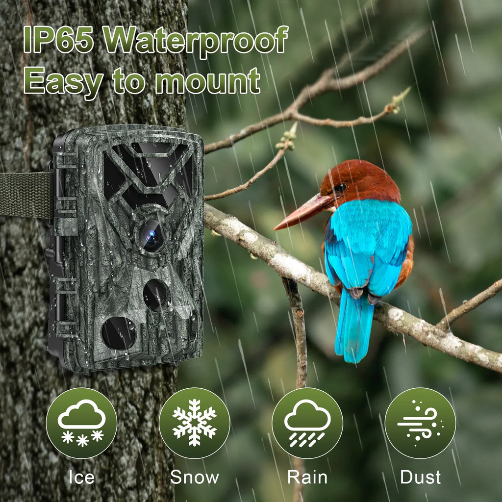 Wifi Trail Camera, 48MP 1080P Trail Cameras with Night Vision Motion Activated Waterproof, 120° Wide Angel 2.0"  Game Camera for Hunting Home Security