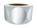 Royal Green Metallic Label Rolls 2 inch Shiny Round Silver Stickers (50mm) - 600 Pack