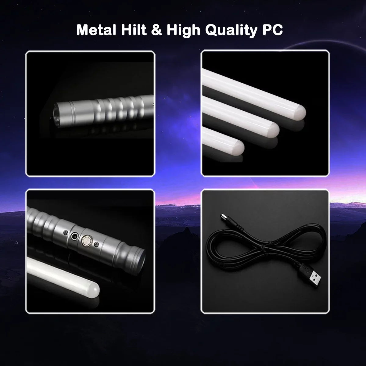 7 Colors Change   Lightsaber Toy with Metal Hilt Sound Fonts Gift for Kids