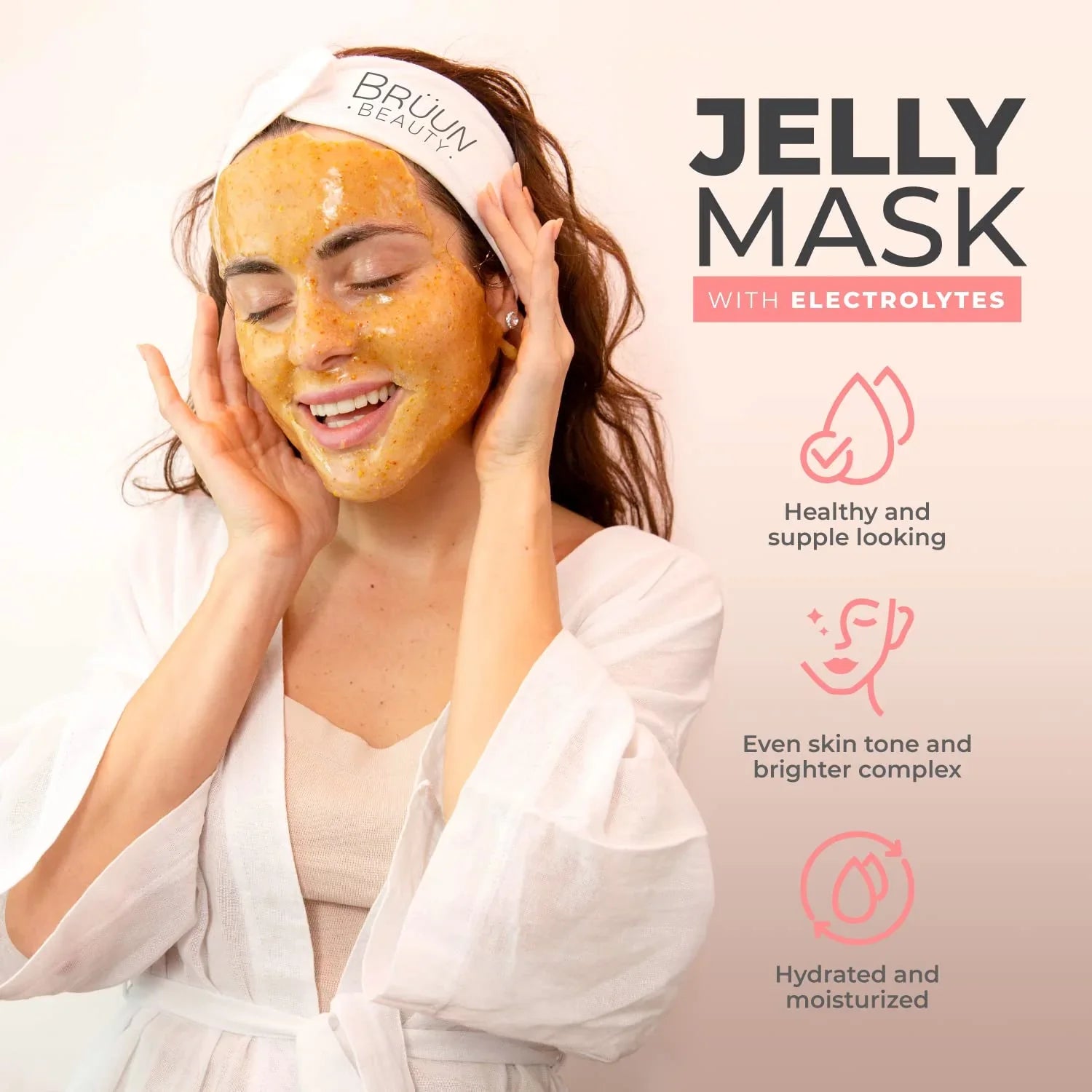 BRÜUN Peel off Jelly Mask Jar – Hyaluronic - Spa Set of Rubber Mask for Face – 23 fl oz