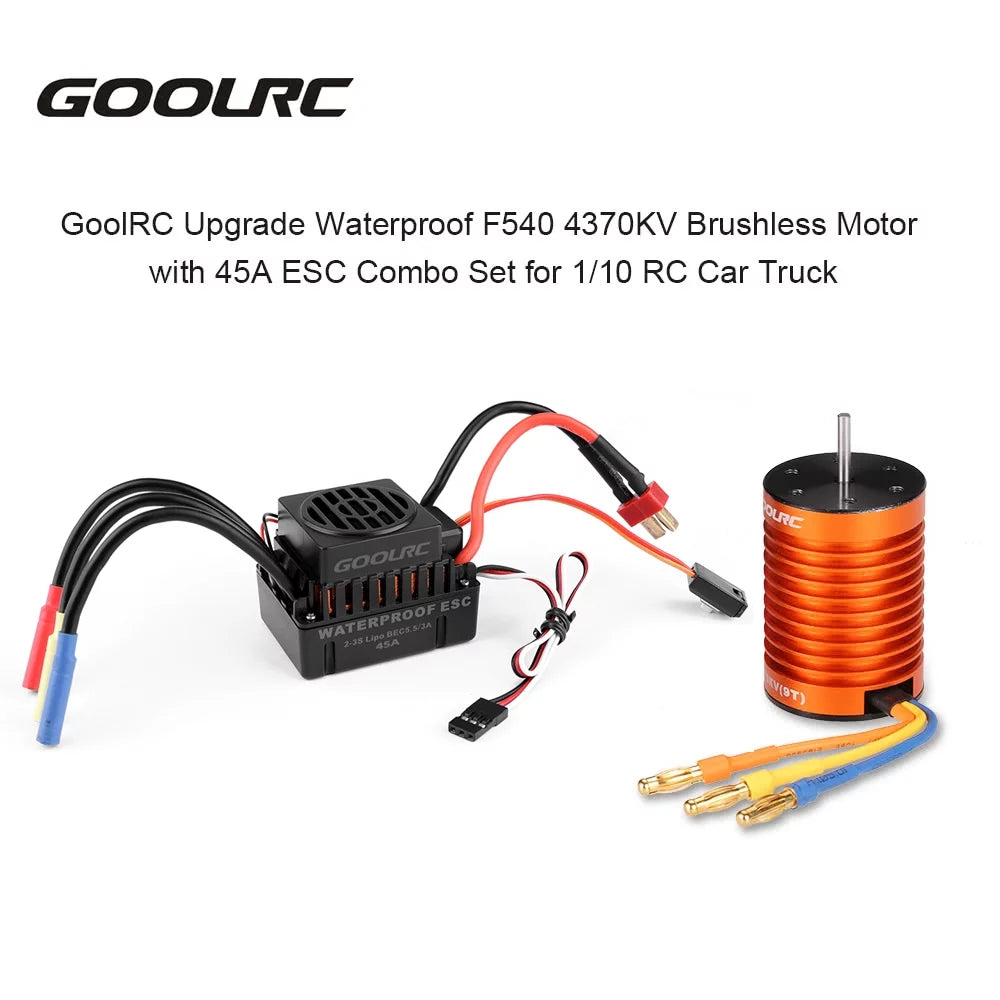 GoolRC Upgrade Waterproof  4370KV Brushless Motor with 45A  Combo Set for 110  Car Truck