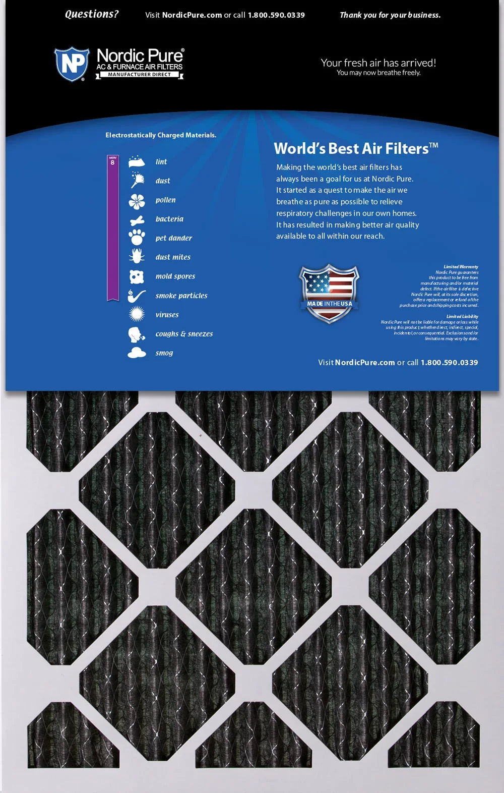 14x24x1 (13_3/4x23_3/4) Furnace Air Filters  8 Pleated Plus Carbon 3 Pack