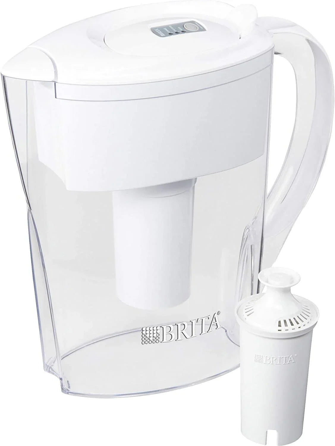 Brita Space Saver Water Filter Pitcher with 1 Replacement Filter, White, 6 Cup Capacity