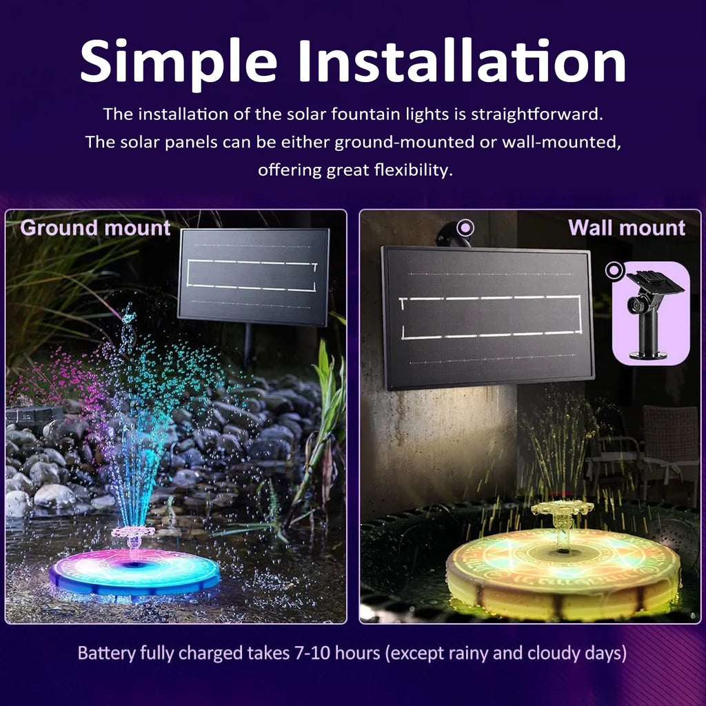 Dadypet Fountain Light,LedSolarSolar Bath Solar Bath Pond Bath Pond Decoration With Remote Led Remote LedSolar With Remote