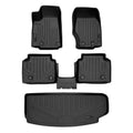 '-- All Weather Custom Fit Black 2 Row & Cargo Liner Behind the 3rd Row Floor Mat Liner Set for 2021-2023 Jeep Grand Cherokee , Black