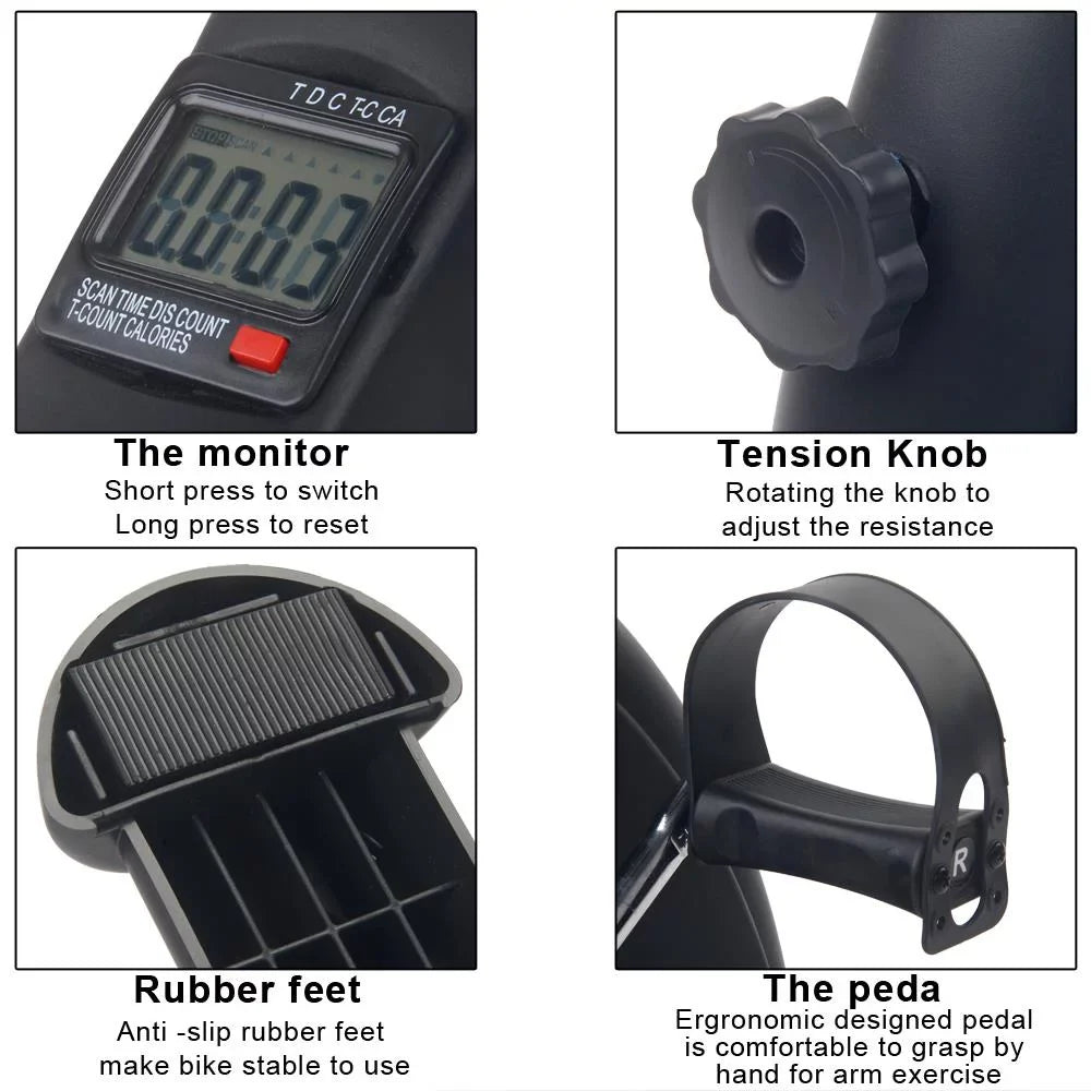 GoDecor Under Desk Bike Pedal Exerciser, Home ExerciseTherapy Bicycle, Black