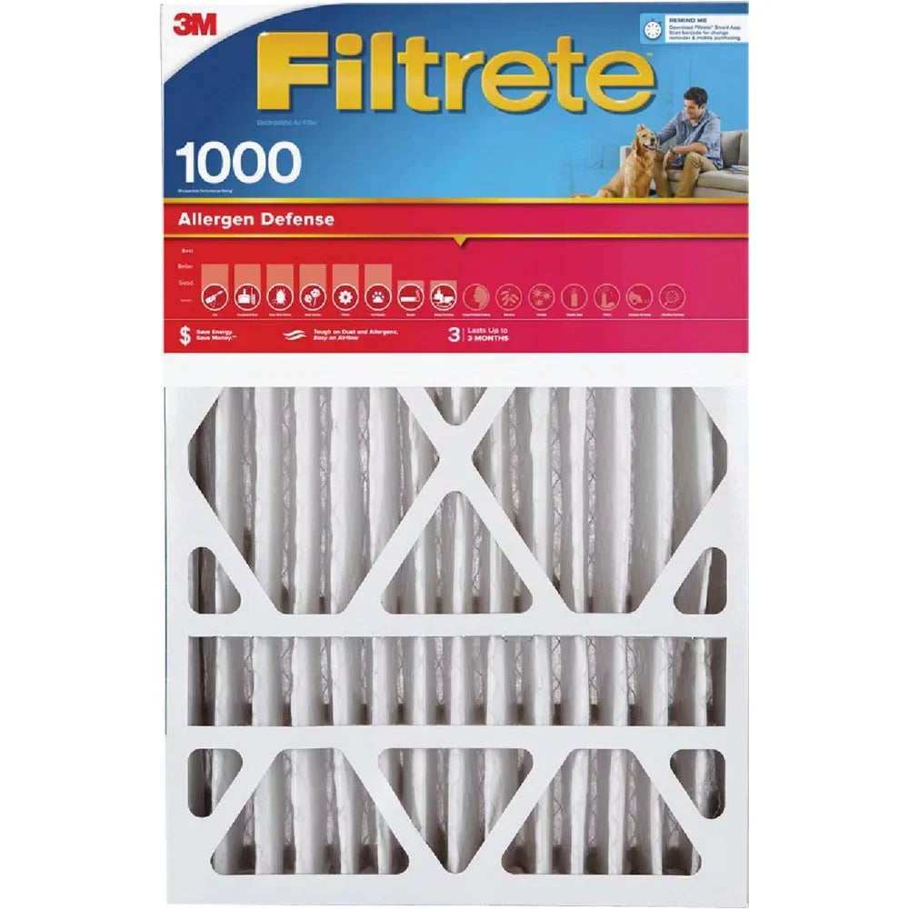 1 , Filtrete 16 In. x 25 In. x 4 In. Allergen Defense 1000  Deep Pleat Furnace Filter