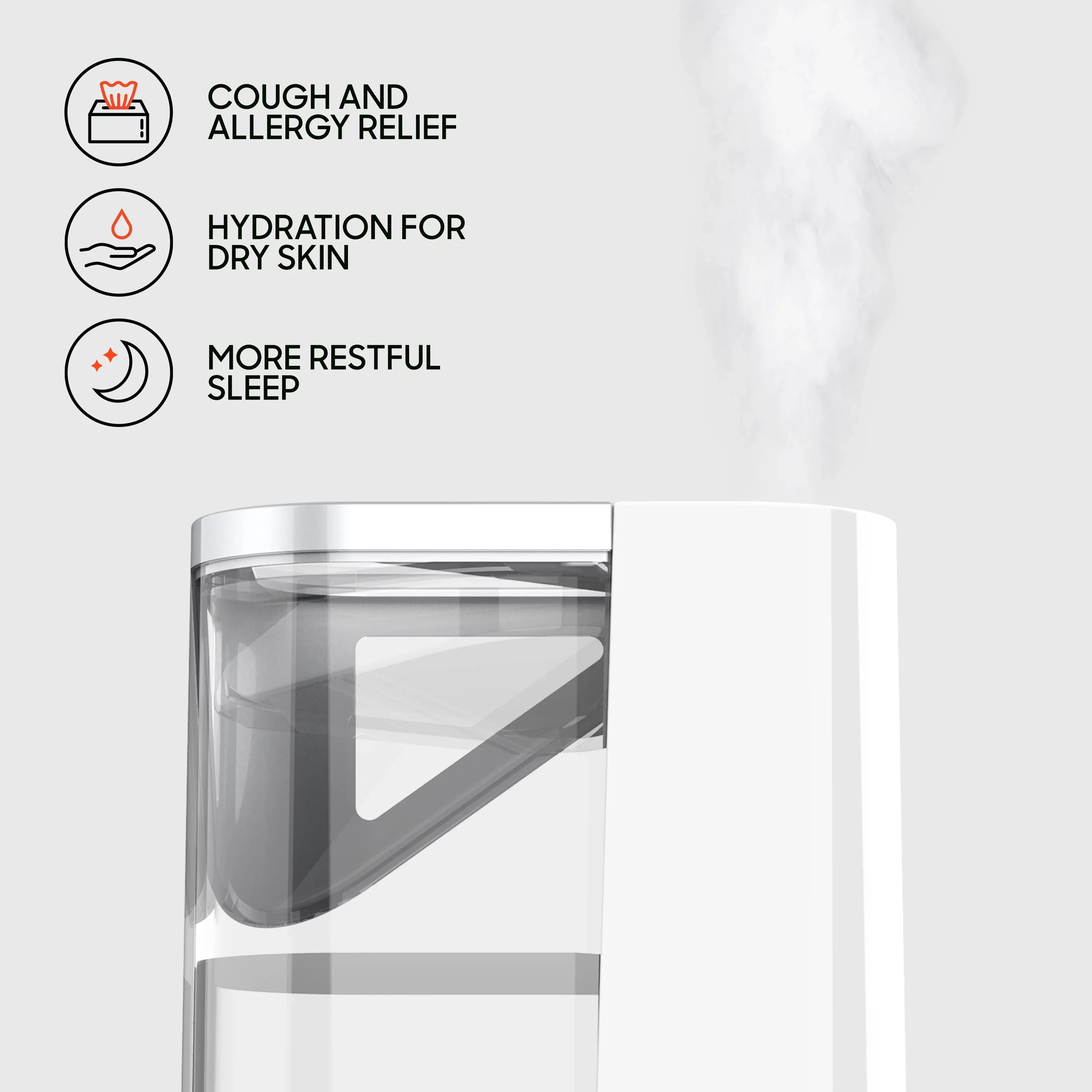 Sharper Image  Ultrasonic Humidifier, Whisper-Quiet, Warm or Cool Mist, 3 Settings, Filter Free