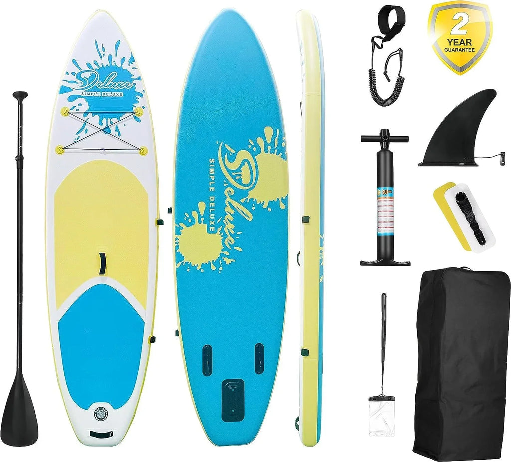 Deluxe Pink Inflatable Stand Up Paddle Board - 1 paddle board kit - 27.55 - Disprotective ultimate balance and stability on the water!