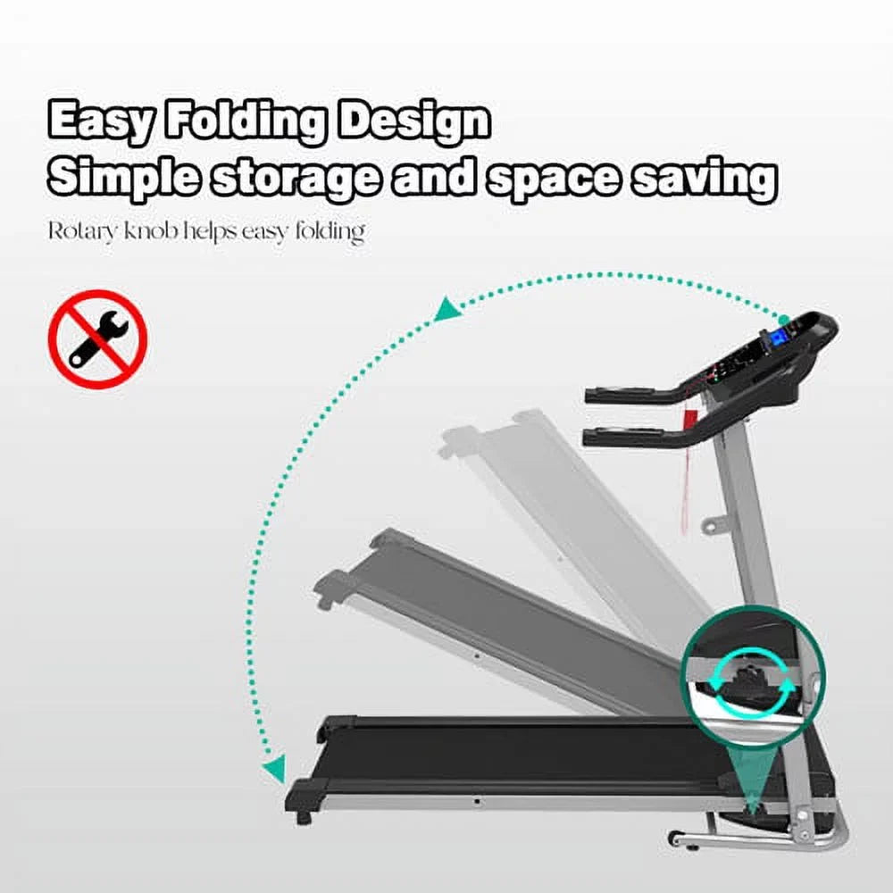 Mydepot Folding Treadmill, Small Apartment Friendly, Compact Design, Space Saving, Easy Storage, High Quality, Durable, Affordable, Comfort, Safety