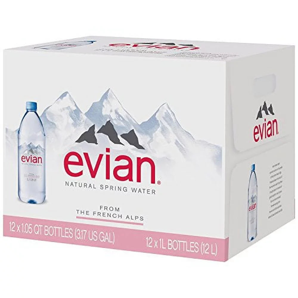Evian Natural Spring Water 1 , 12 pk.