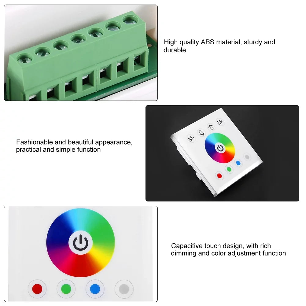 Kathlen Touch Panel Controller - Wall Mounted Colorful   Touch Panel Controller Dimmer Switch for  Strip Light(White)