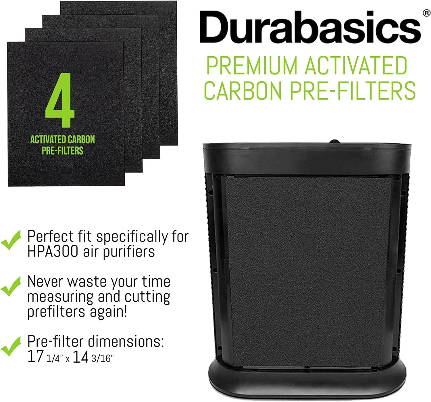 Durabasics Pre-Filters for Honeywell  Replacement Filters, Honeywell Prefilter , Honeywell Filter , Prefilter for Honeywell Air Purifier, Honeywell Pre Filter Replacement, --4 Pack