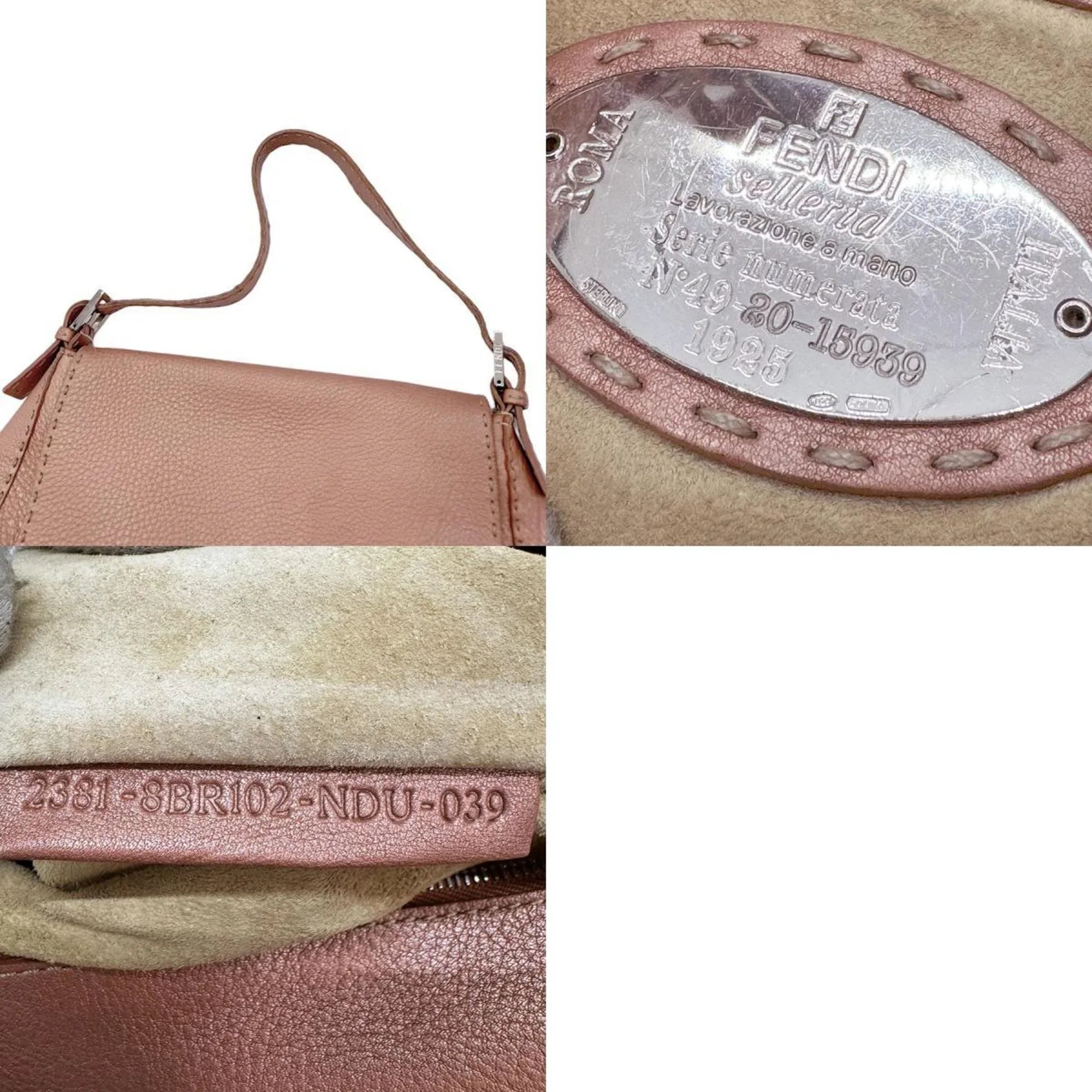 Pre-Owned  Shoulder Bag Selleria Leather Metallic Pink Women's 2381-8BR102--039 z0591 (Good)