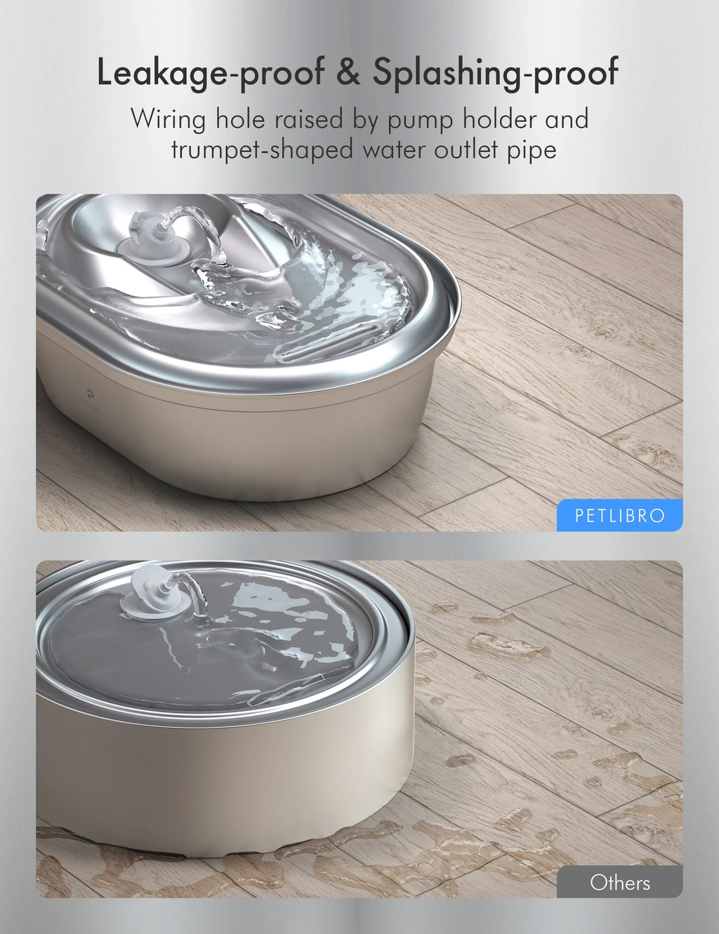 Cat Water Fountain Stainless Steel, 67oz/2L Healthy Pet Water Fountain, Hygienic Material Dog Water Dispenser, Super Quiet, Dishwasher Safe Design & Adjustable Water Flow for Cats, Dogs