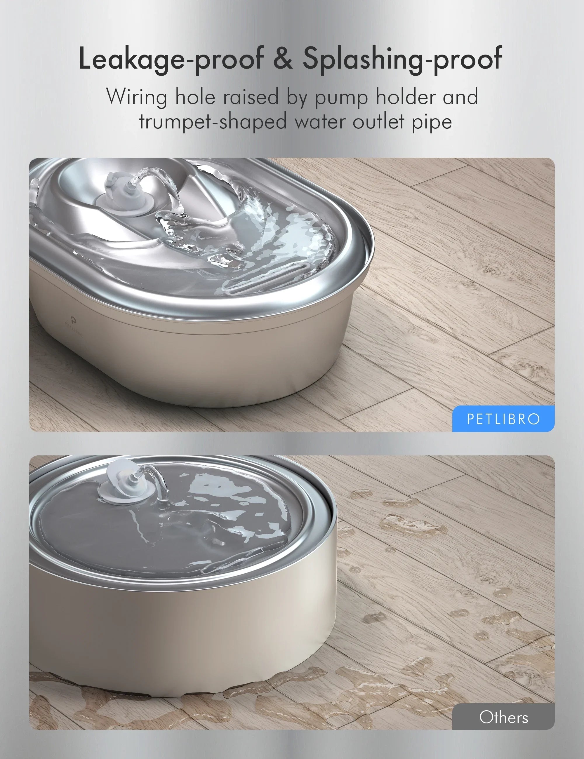Cat Water Fountain Stainless Steel, 67oz/2L Healthy Pet Water Fountain, Hygienic Material Dog Water Dispenser, Super Quiet, Dishwasher Safe Design & Adjustable Water Flow for Cats, Dogs