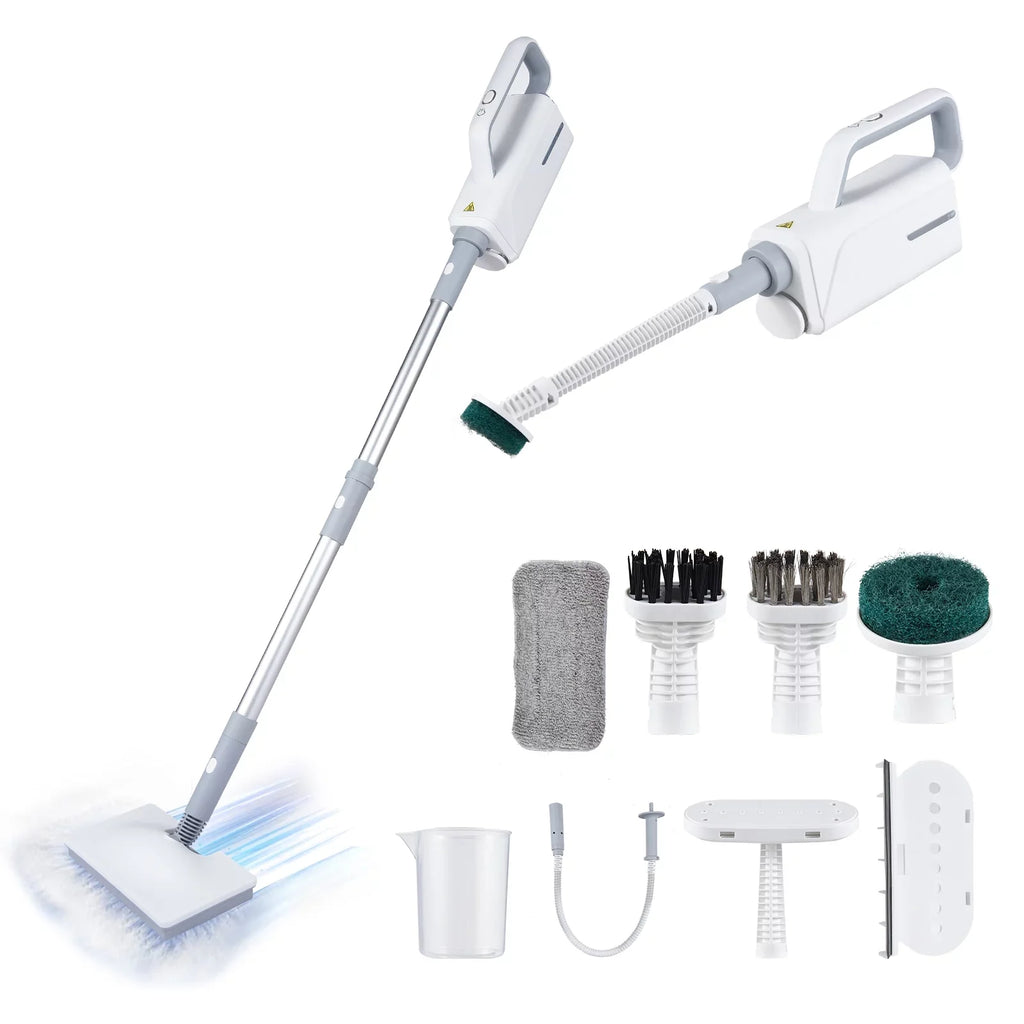 Spirastell Electric mop, Mop 370ml WaterWindow Cleaner Clothes 3 Brush2-levelHandheld Cleaner Floor Water2-levelWith 3 Clothes HeadFloor Steamer 370ml