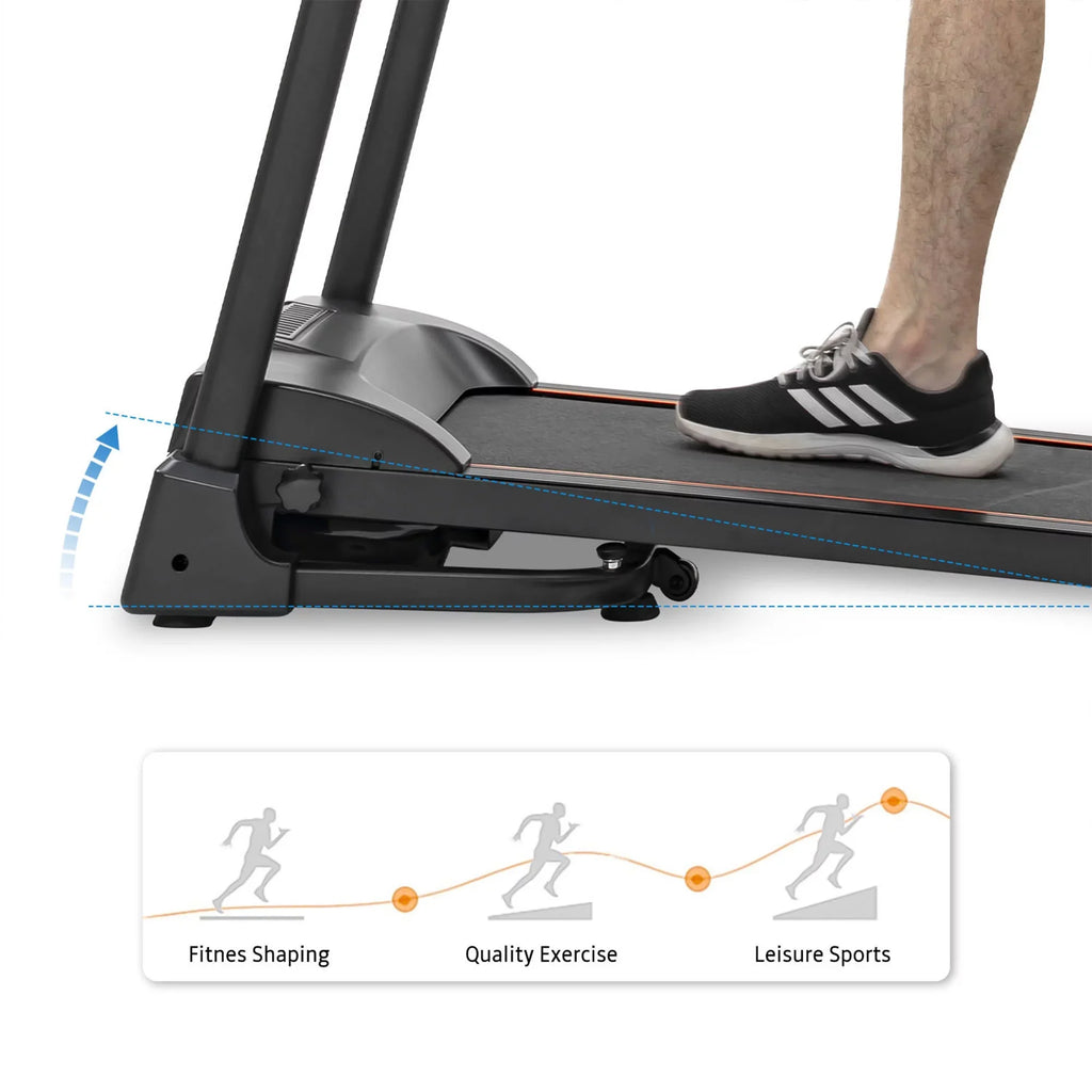Compact Easy Folding Treadmill   Motorized Running and Jogging Machine Packed