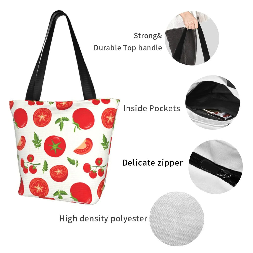Lukts Fresh Red Tomato Tote Bag,Shoulder Bag Women' Hobos Handbags Large Capacity Shopping Bag
