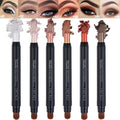 6PCS Shimmer Cream Eyeshadow Stick Set, Brightener Eyeshadow Pencil Crayon, Hypoallergenic Water-proof  and  Long Lasting Eye Shadow Highlighter Makeup