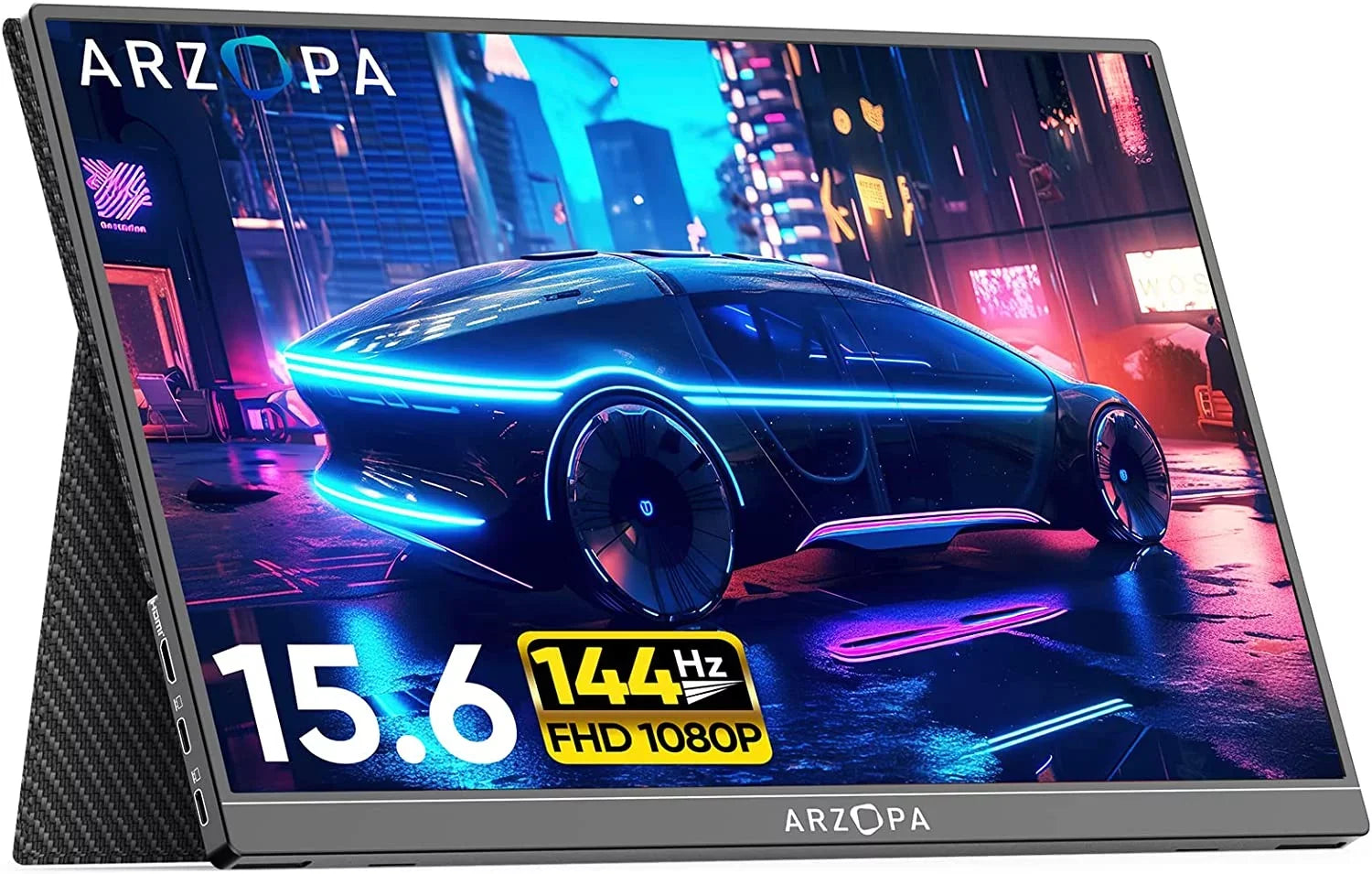 Arzopa 15.6'' 144Hz Portable Gaming Monitor, 1080P   , External Second Screen for Laptop,