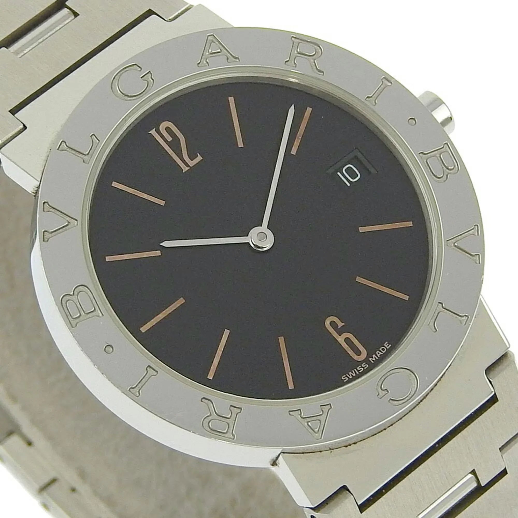Pre-Owned Bvlgari  Watch  Stainless Steel Quartz Analog Display Black Dial Bulgari Men's  (Fair)