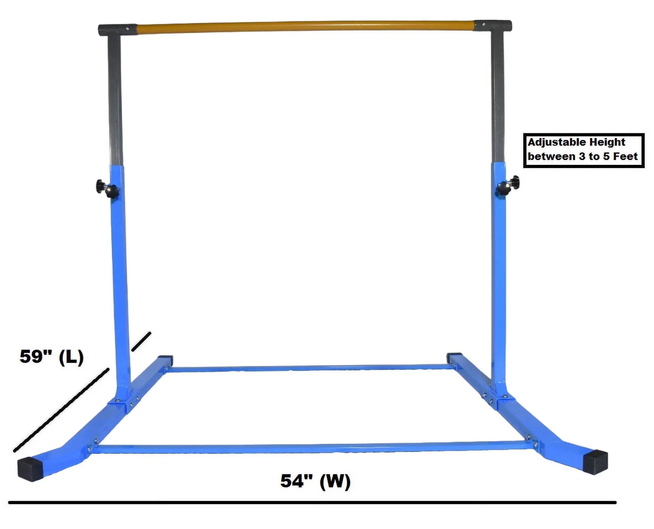 5 Star- Gymnastics Training Kip Bar for Kids, Expandable Between 3  to 5 , Adjustable Height Horizontal Bar Gymnastic Training Fitness Equipment for Home Practice Tumbling (Blue)