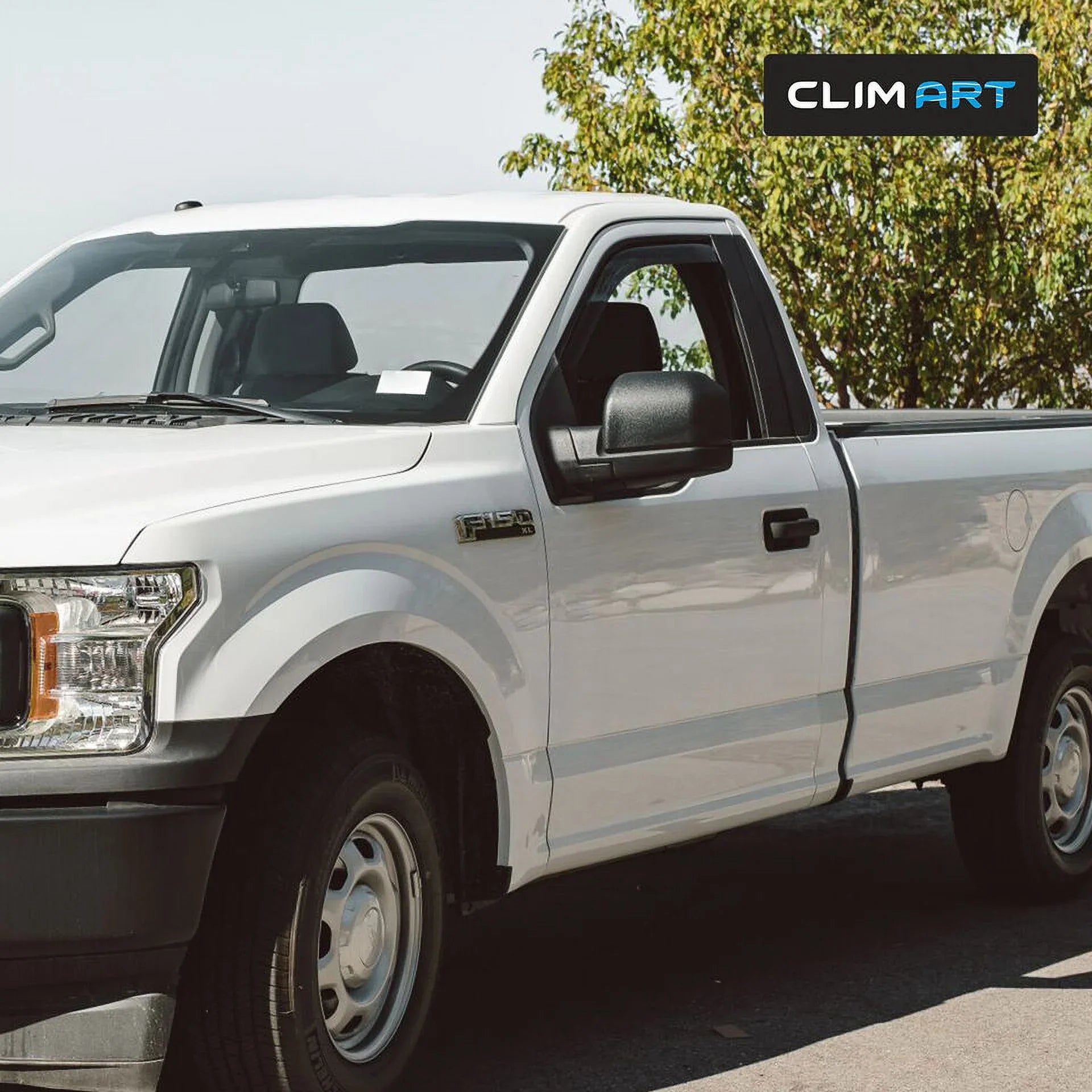 in-Channel Incredibly Durable Rain Guards for Ford  2015-2020 Regular Cab, Original Window Deflectors, Vent Window Visors, Vent Deflector, Dark Smoke Truck Accessories, 2 pcs- 315008LP