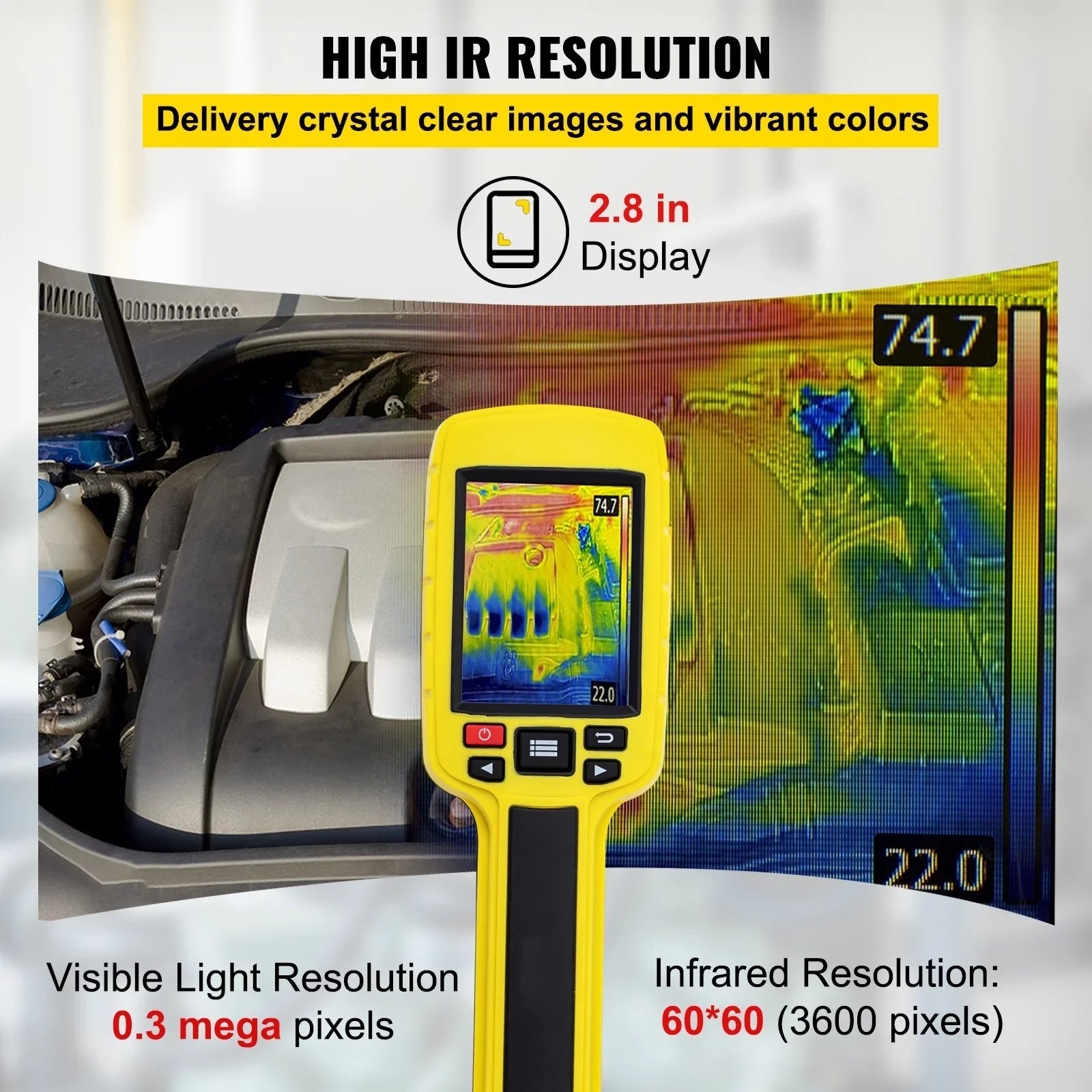 Infrared Thermal Imager Thermal Camera  Resolution 3600 2.8"  Screen