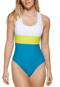 Calvin Klein   Colorblocked Cross-Back One-Piece Swimsuit,  18