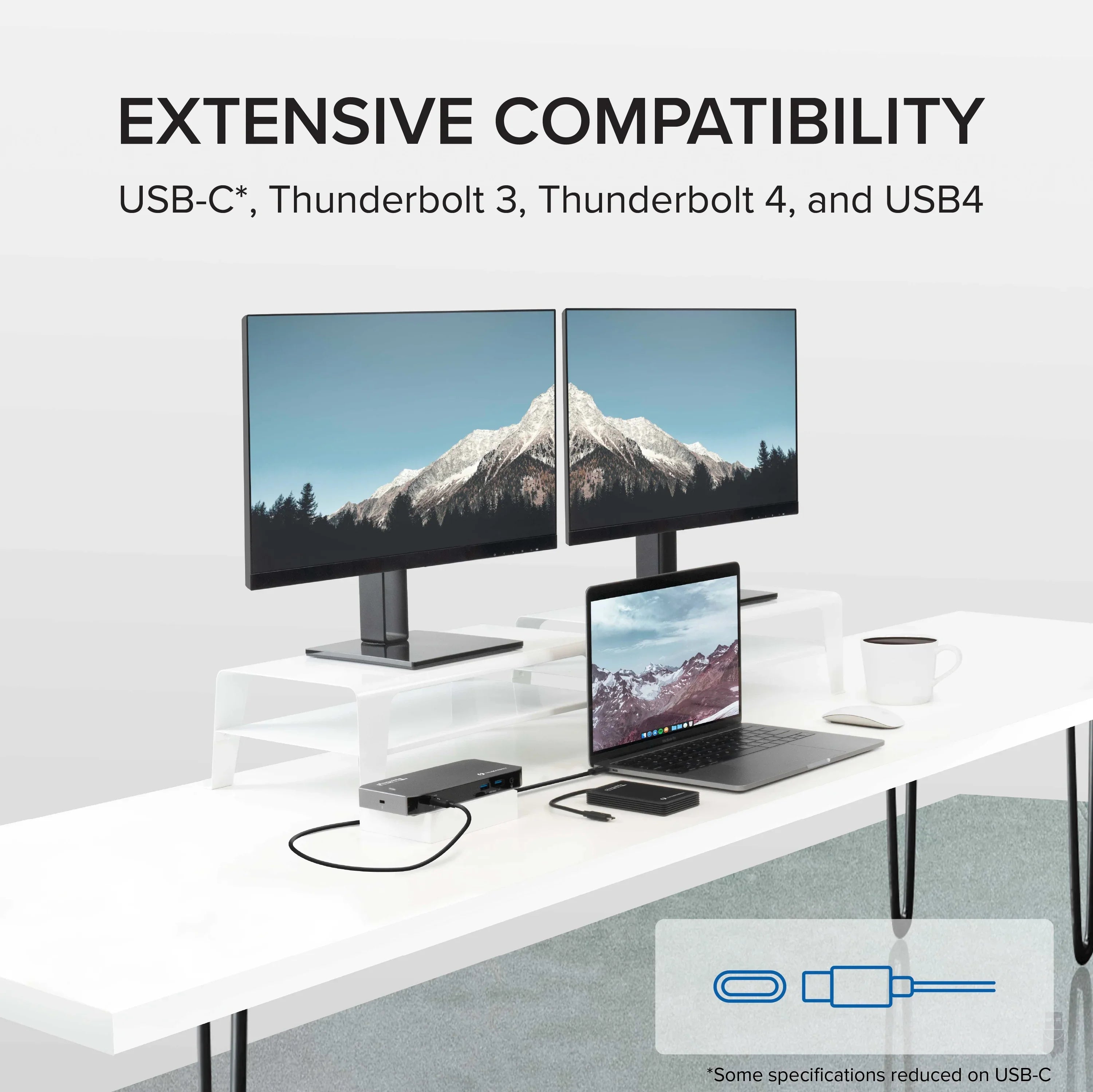 Plugable - and Thunderbolt Dock - 40Gbps with 96W Charging, Compatible with Mac and Windows Laptops, DisplayPort and , 2x -, 3x  3.0, Gigabit Ethernet, Audio Jack