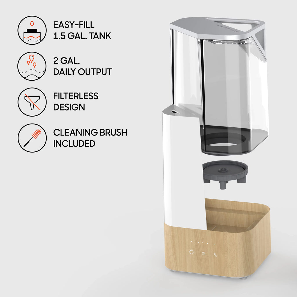 Sharper Image  Ultrasonic Humidifier, Whisper-Quiet, Warm or Cool Mist, 3 Settings, Filter Free