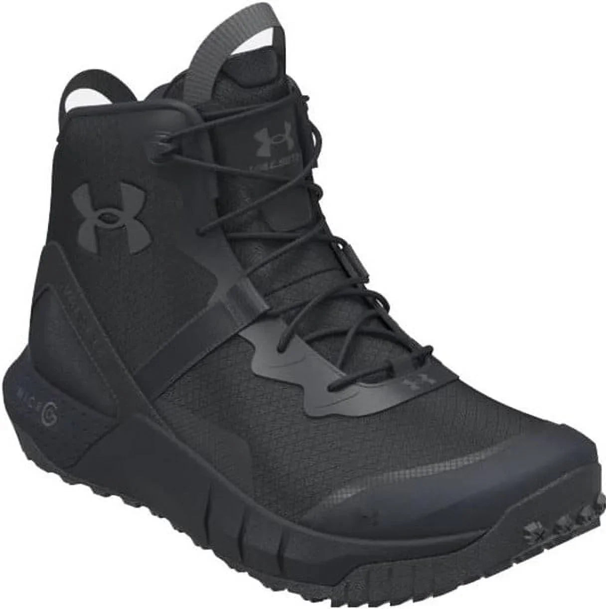 Under Armour Micro  Valsetz Mid Wide (2E) Tactical Boots, Black/Pitch Gray, 9W