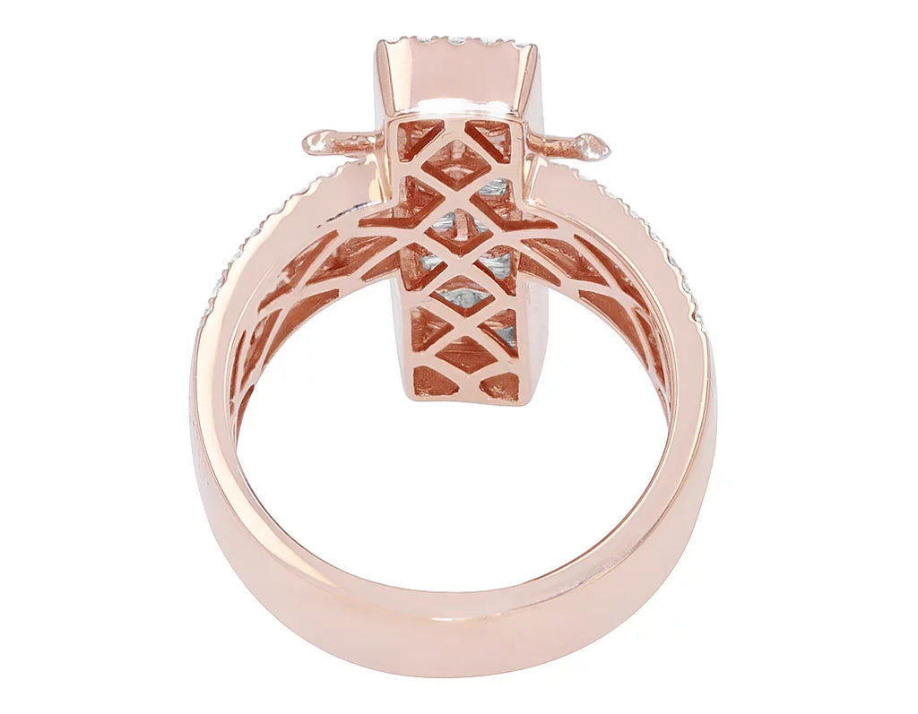 'Jesus on Cross' Baguette 1.86  Diamond Pinky Ring Gold