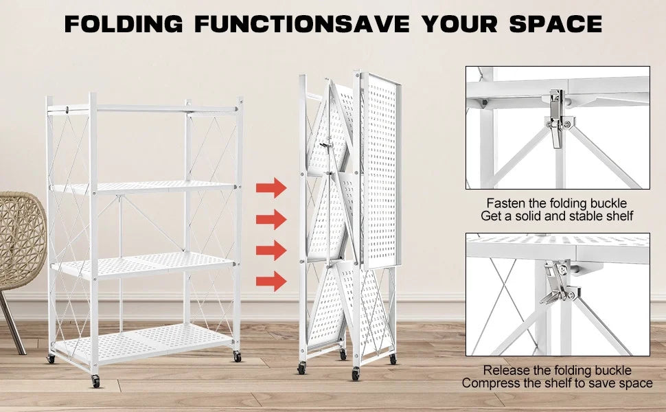 QRInnovations 3/4 Tier Heavy Duty Metal Rack Storage Modern Style Shelving White
