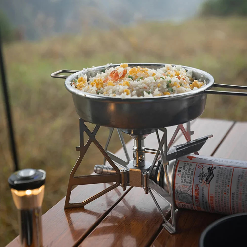 Andoer Collapsible Backpacking Stove, 3300W Stainless Steel Camping Gas Stove for Hiking and Picnics