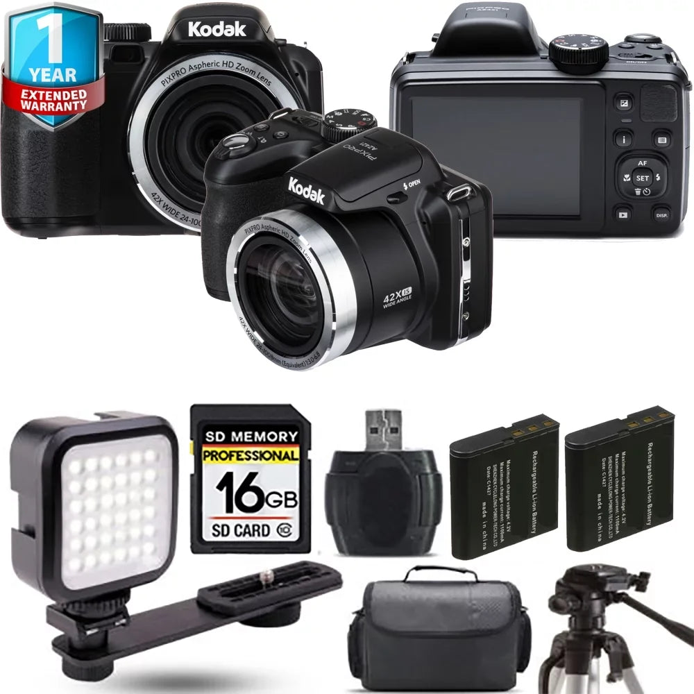 Kodak   Digital Camera (Black) + Extra Battery + 1 Yr Warranty - 16GB Kit