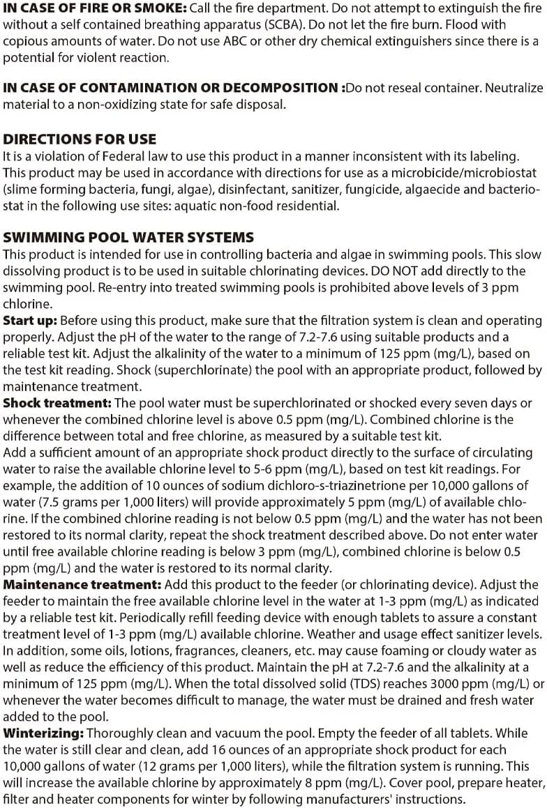 Pool Chlorine Tablets 3" Pool Sanitizer 50lbs
