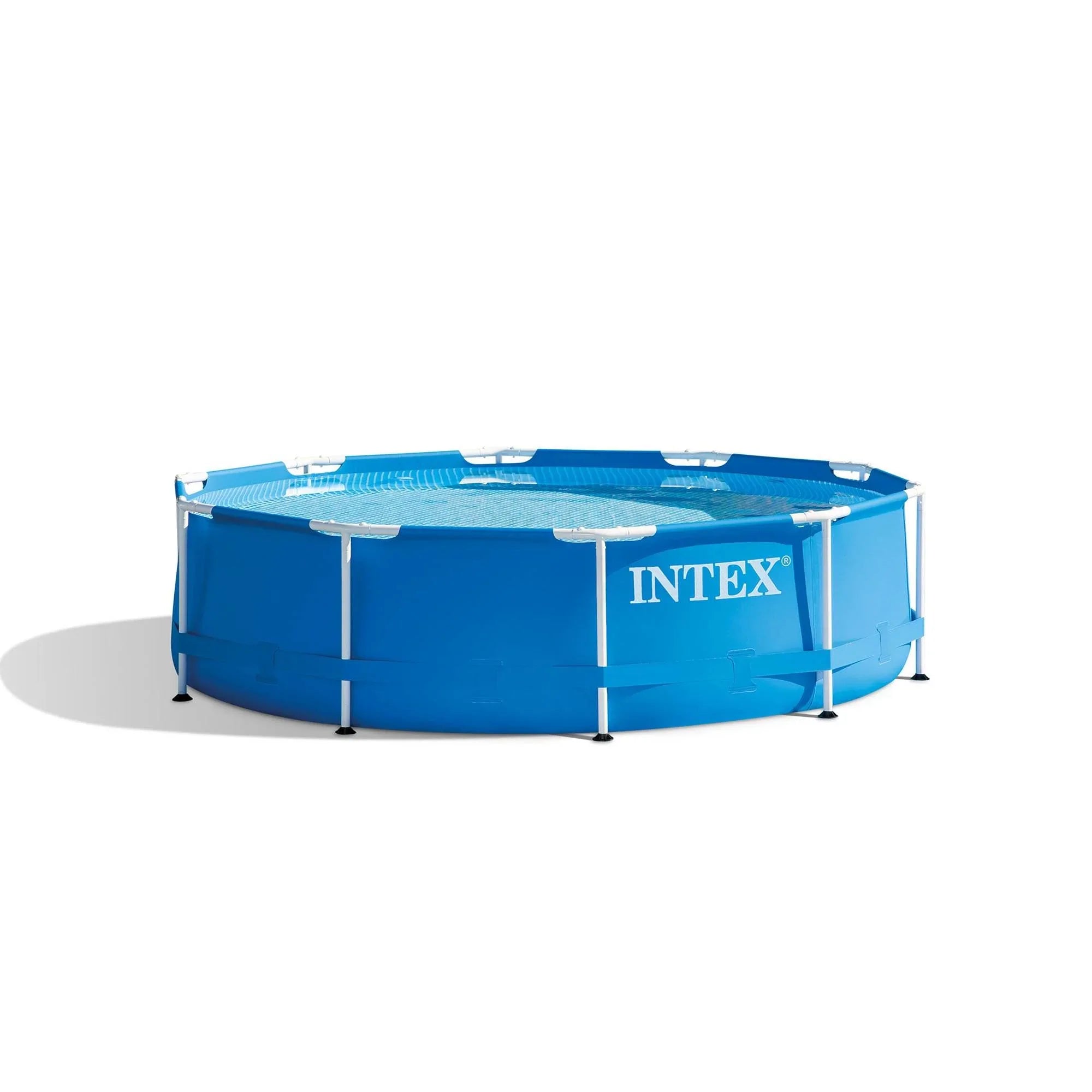 Intex 10 x 2.5 Foot Above Ground Pool, Filter Cartridge (2 Pack), and Pump