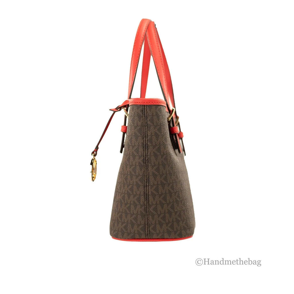 Michael Kors Jet Set Travel Extra-Small Logo Top-Zip Tote Bag (Dark Sangria)