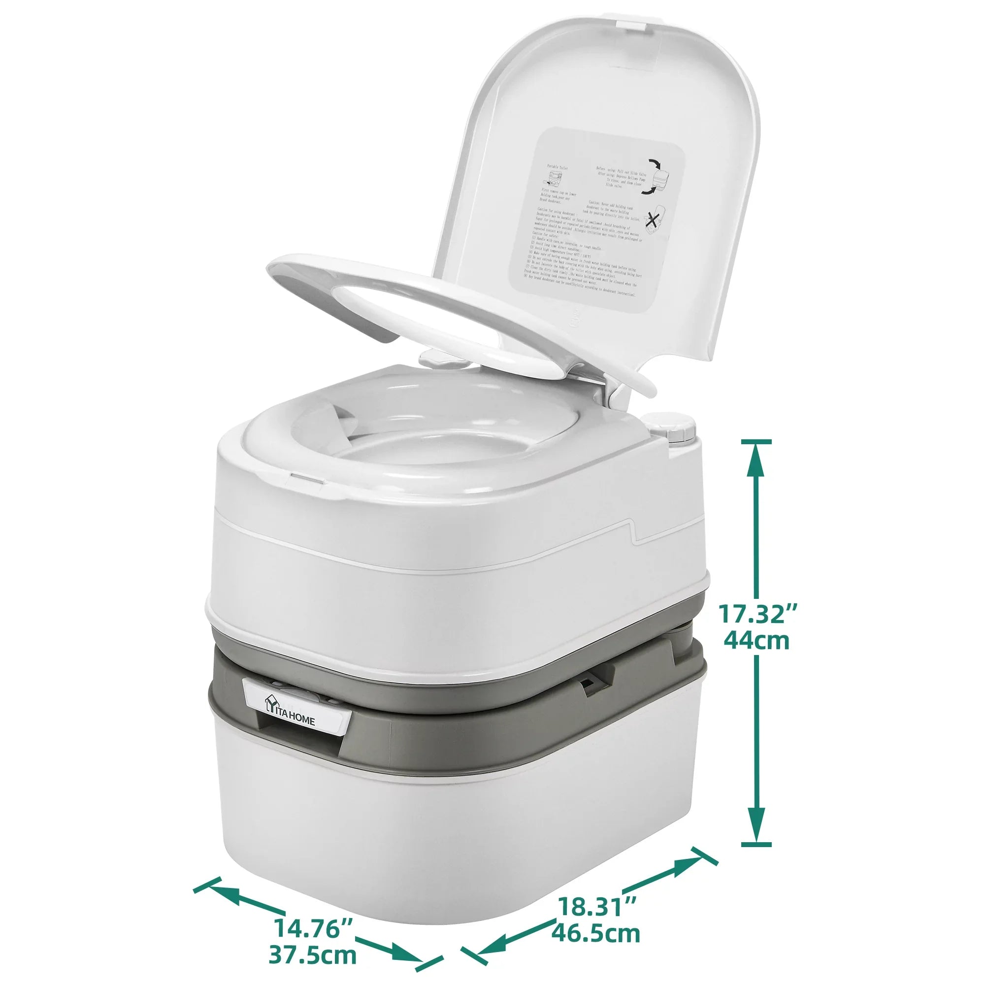 Portable Toilet, 6.34 Gallon Camping  Porta Potty , Outdoor  Toilet with Level Indicator, Rotating Spout