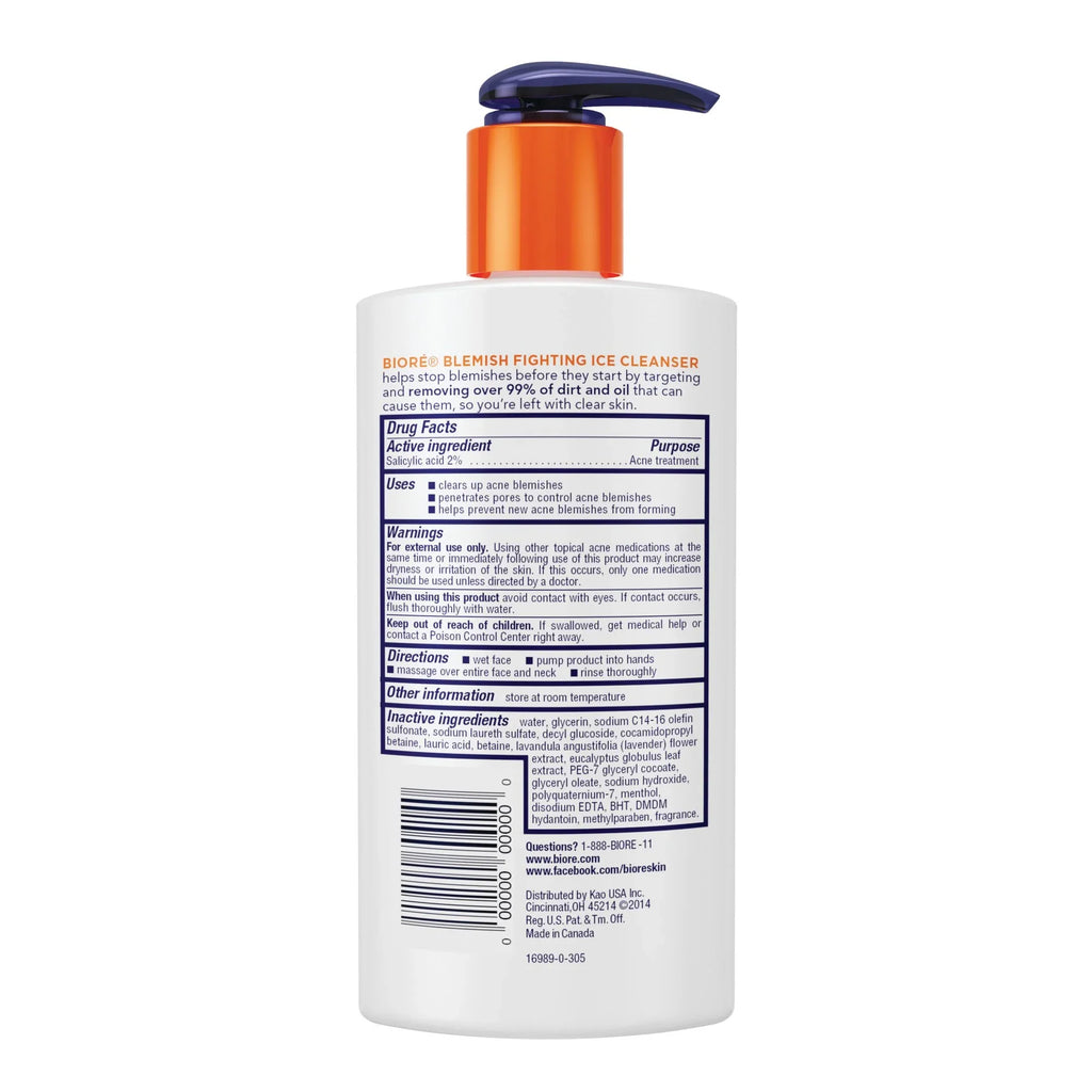 Biore Blemish Fighting Ice Cleanser 6.77 oz (Pack of 2)