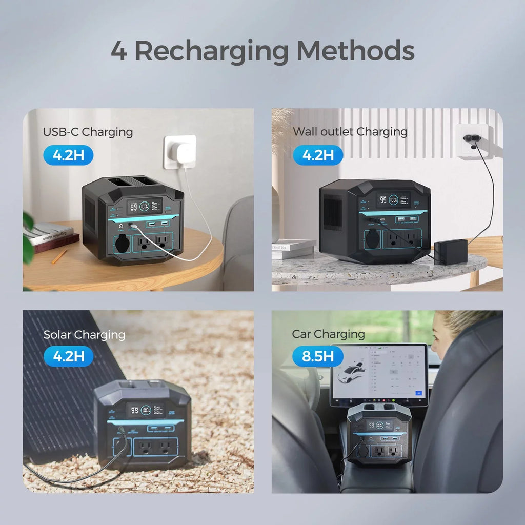 Renogy Portable Power Station 222Wh Solar Generator 2 120V/200W  Outlets, 60W -  Output, Lightweight Lithium Backup Battery Pass-Through Charging for Outdoor Camping Home Emergency