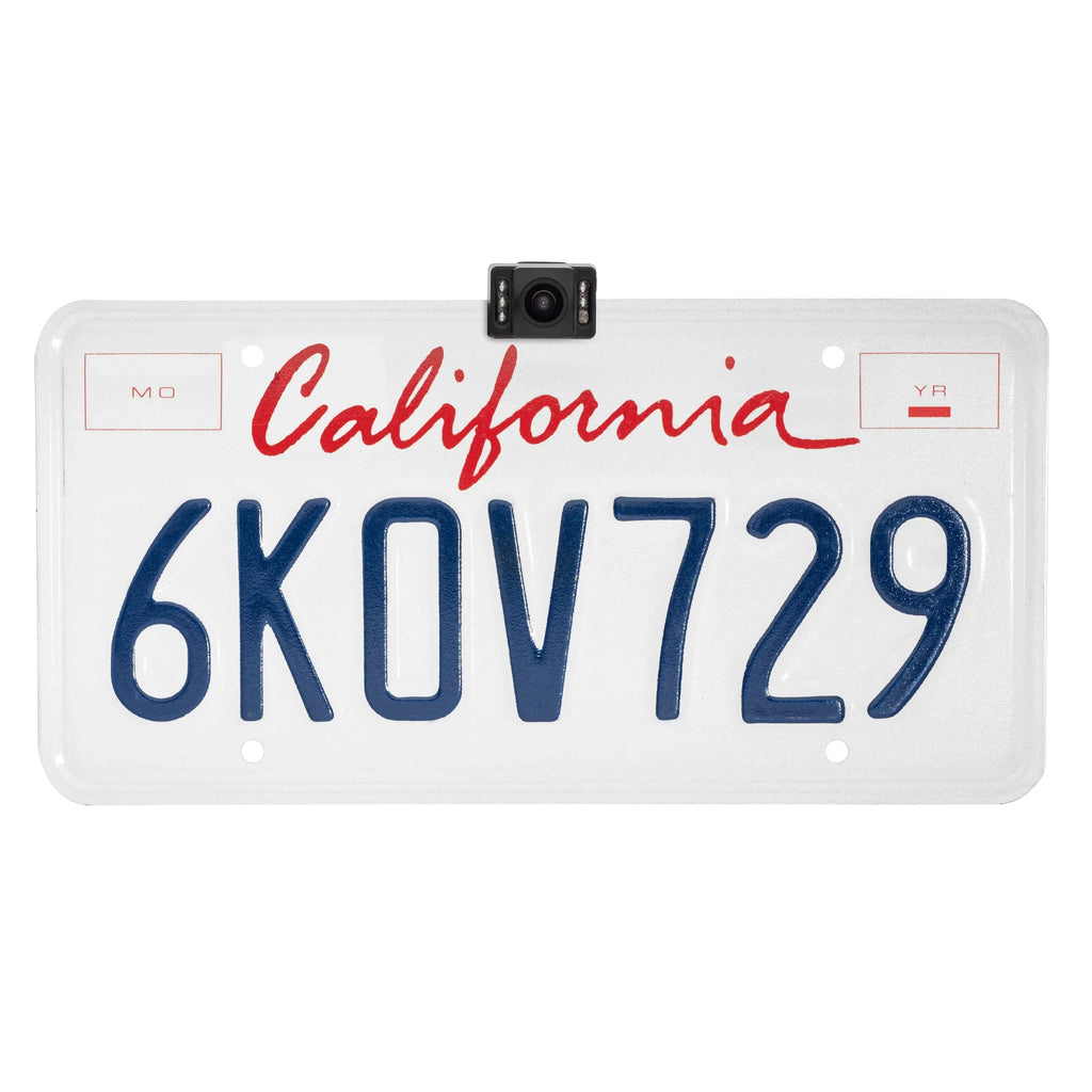'- Concealed License Plate Backup Camera with Night Vision and Active Parking Lines (Black)