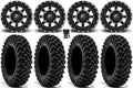 Fuel Maverick 15" Wheels Black 32" Warrior  Sticky Tires Can-Am Maverick  / Honda Pioneer 1000 / Talon