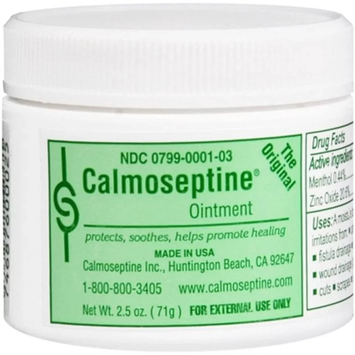 Calmoseptine Diaper Rash Ointment Jar 2.5 Oz 3 Pk | Multipurpose Bacitracin Antibiotic Ointment | Butt Cream | Zinc Oxide Ointment | Rash Cream for Adults | Healing Ointment Itchy Relief